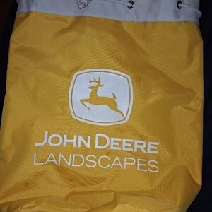 John Deere Yellow and White Drawstring Bag Single Strap Backpack